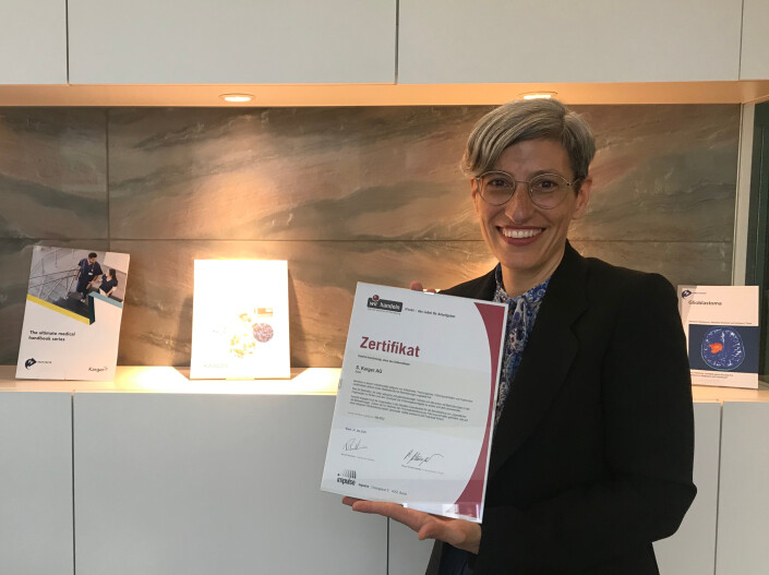 Tina Schäfer, Head of Human Resources bei der S. Karger AG mit dem Label iPunkt-Zertifikat